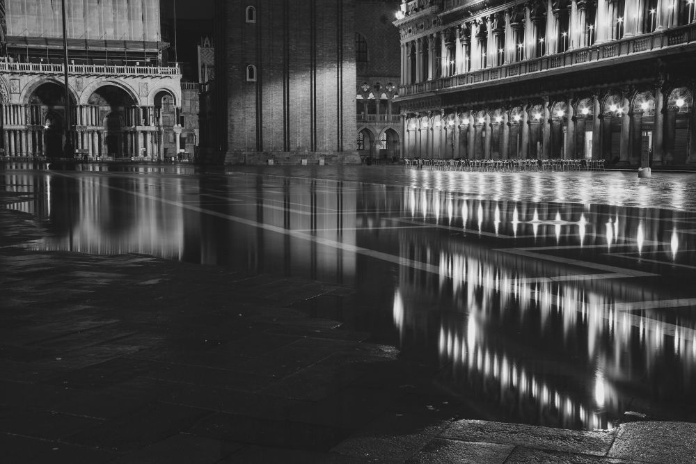 Flooded piazza
